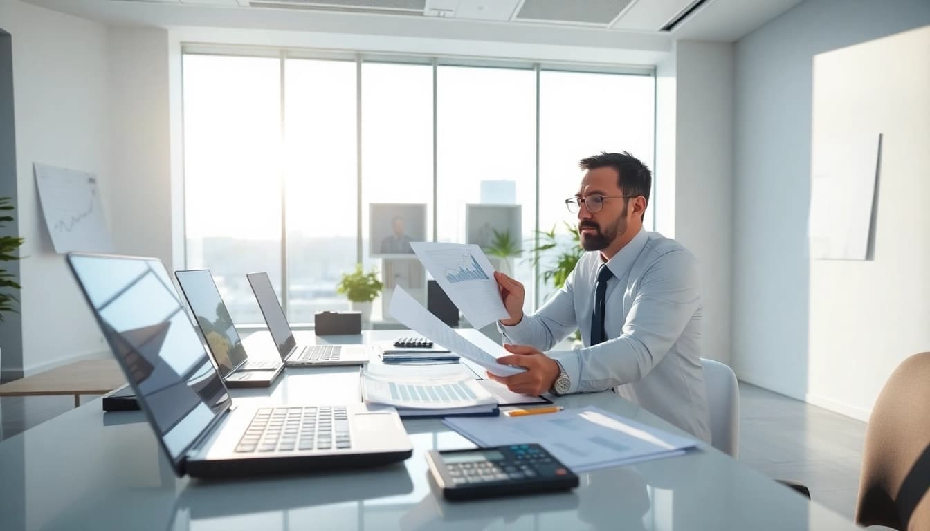 Get an online warranty quote with a professional's guidance in a modern office setting.