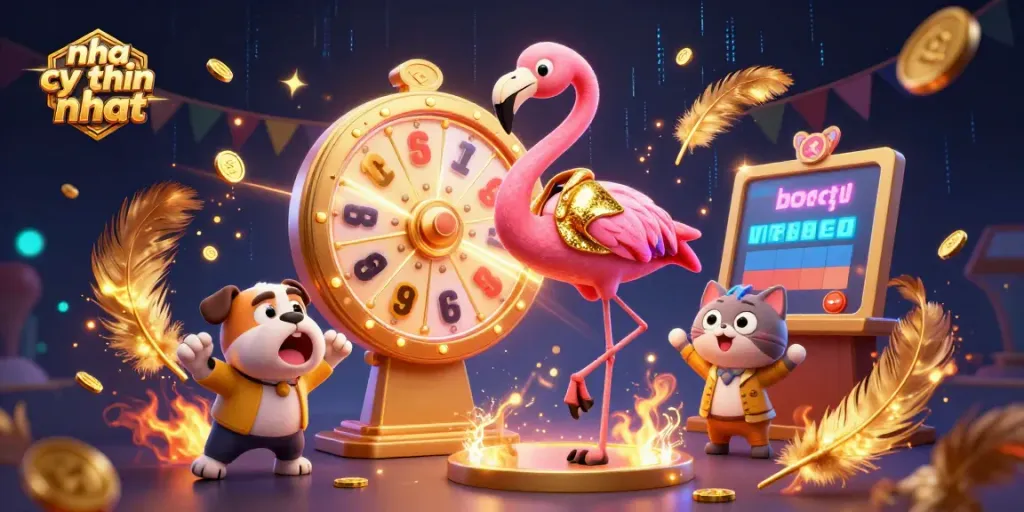 Cá cược tại nhà cái uy tín nhất, hình ảnh sinh động về một cuộc thi casino thú vị với các nhân vật ngộ nghĩnh.
