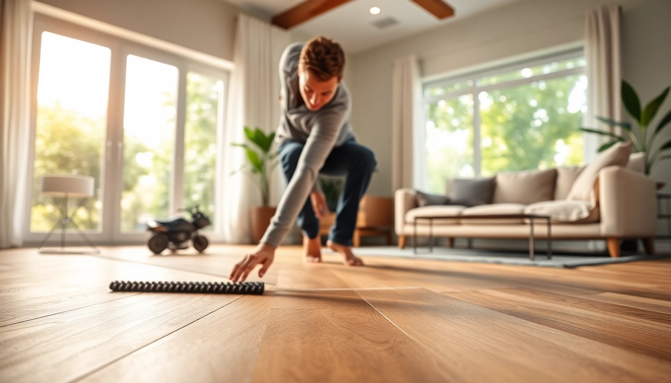 See how luxury vinyl flooring enhances a modern living room with professional installation.