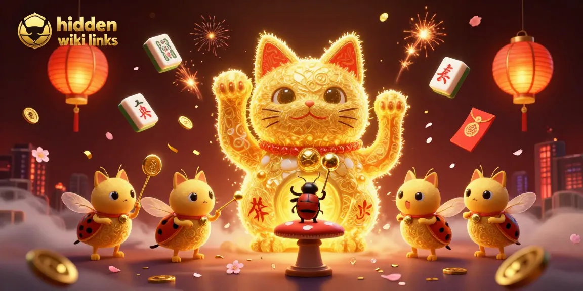 Engage with hidden wiki links while exploring a vibrant, dynamic casino scene featuring golden fireflies.