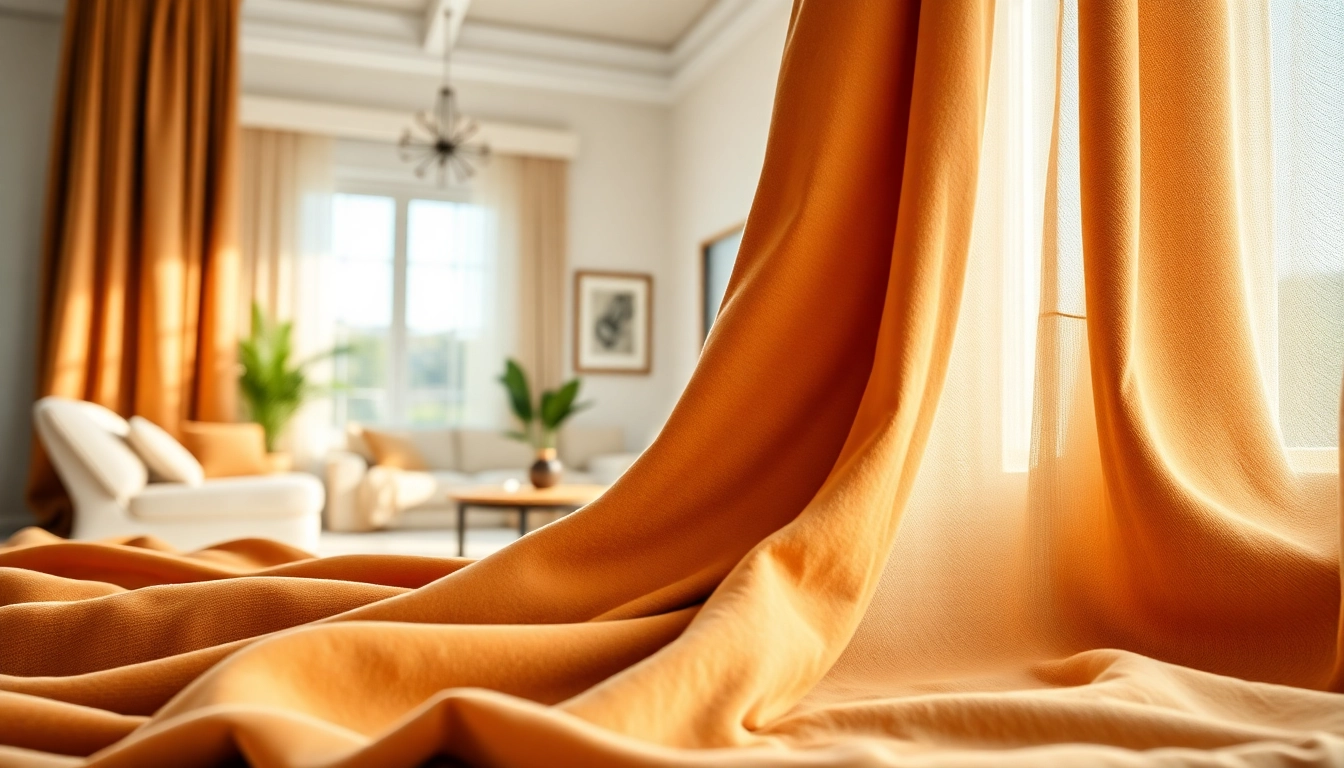 Gordijnstof met luxe textuur en kleuren, perfect voor raamdecoratie.