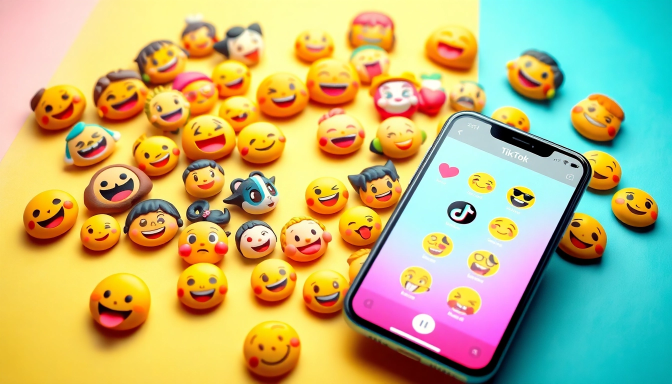 Engaging collage of tiktok emojis showcasing vibrant colors and fun expressions.