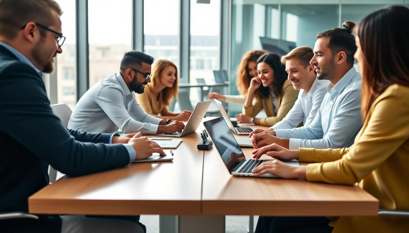 Showcasing an enterprise assistant platform in a modern office with collaborative tools