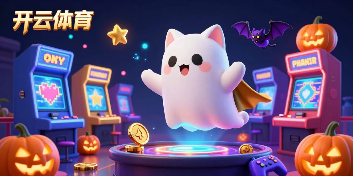 Engage with exciting games at 开云体育, where a ghost cat and bat explore a dazzling casino.