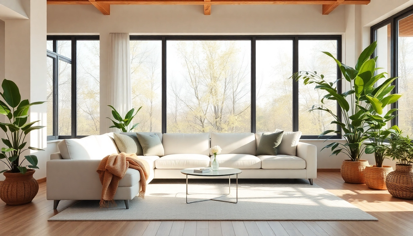 Embrace Seamless Living with a bright, inviting living space filled with greenery.
