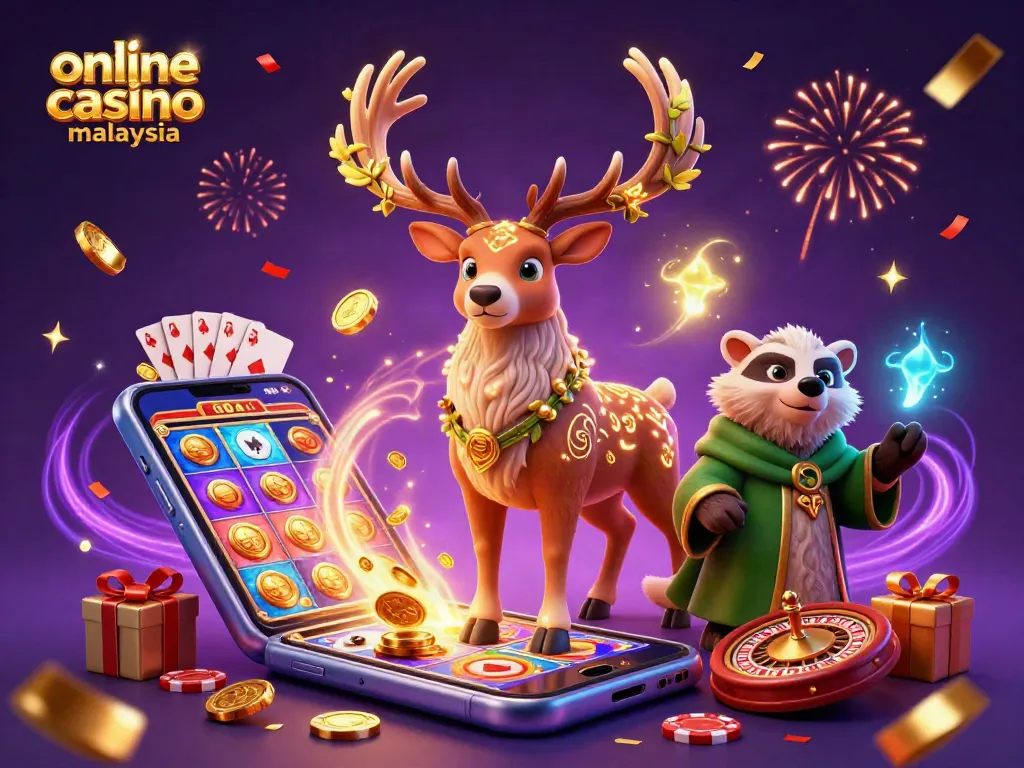 Spin the reels in online casino malaysia with 3D druid stag and magical elements.