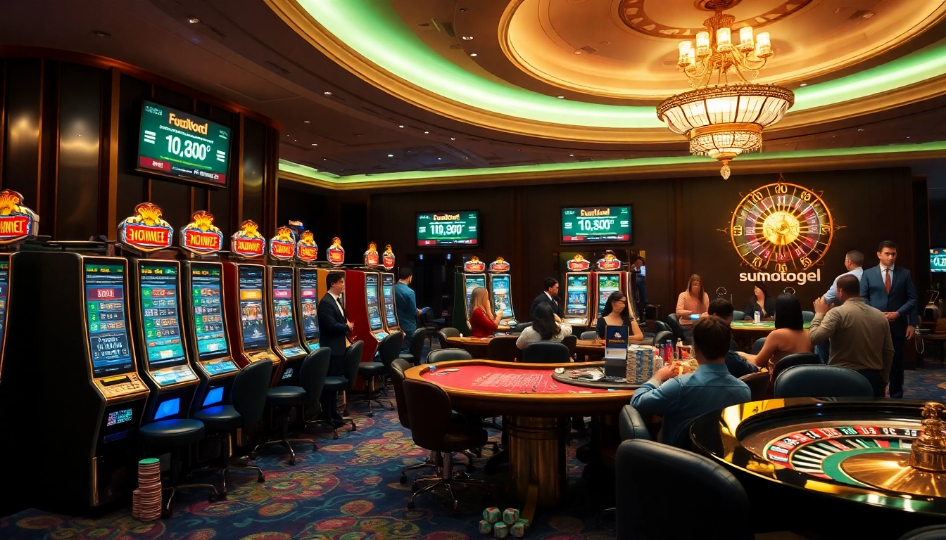 Rasakan permainan yang mendebarkan dengan sumotogel di lantai kasino mewah yang dipenuhi mesin slot berwarna-warni dan meja poker.