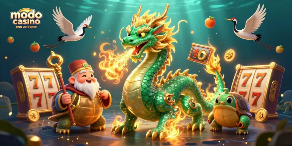 Play the modo casino sign up bonus for massive rewards in this thrilling 3D illustration.