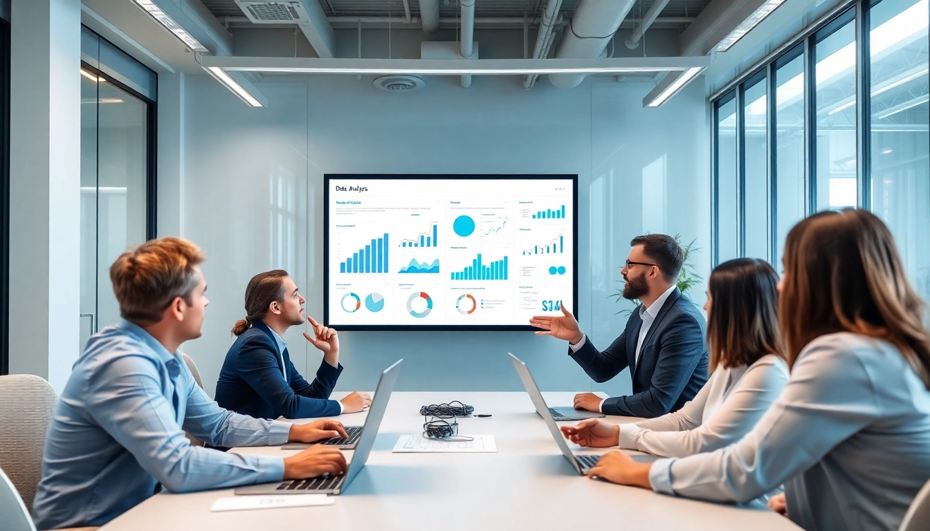 Understand competitive intelligence through a collaborative team discussion in a modern office.