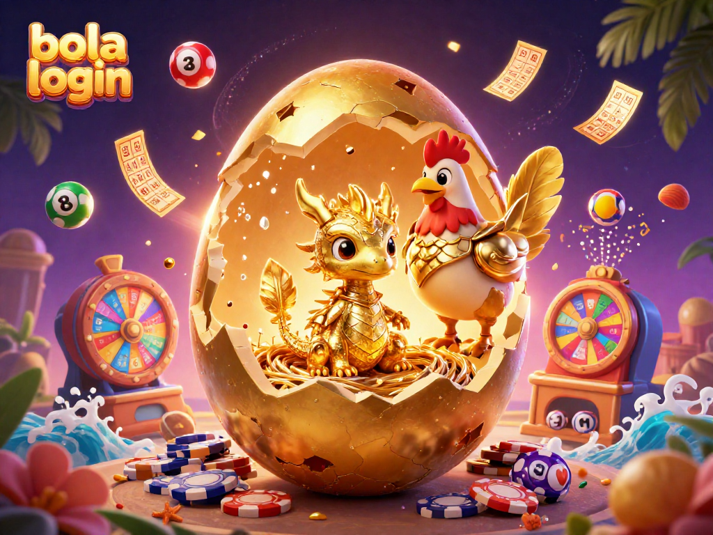 Bola login brings gamers thrilling excitement with a golden dragon on poker chips in a rich casino scene.