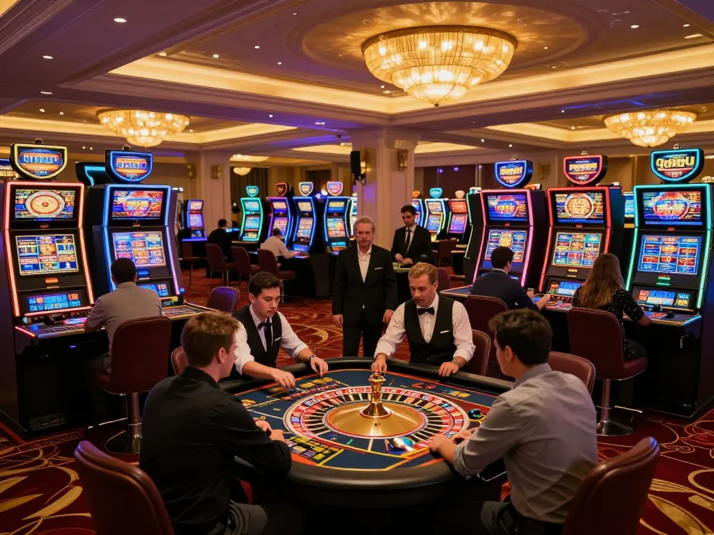 Players enjoying the thrilling atmosphere of qq88 casino, engaged at a roulette table.