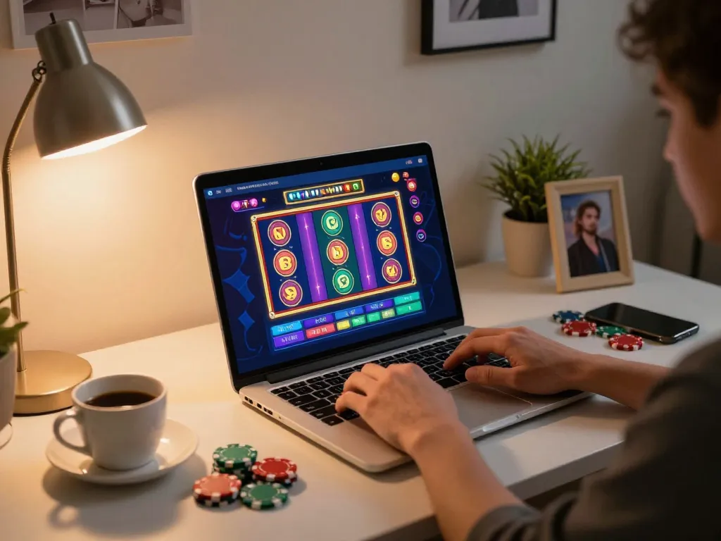 Player engaging in online gaming with sc8885 visible on screen, showcasing an exciting virtual casino experience