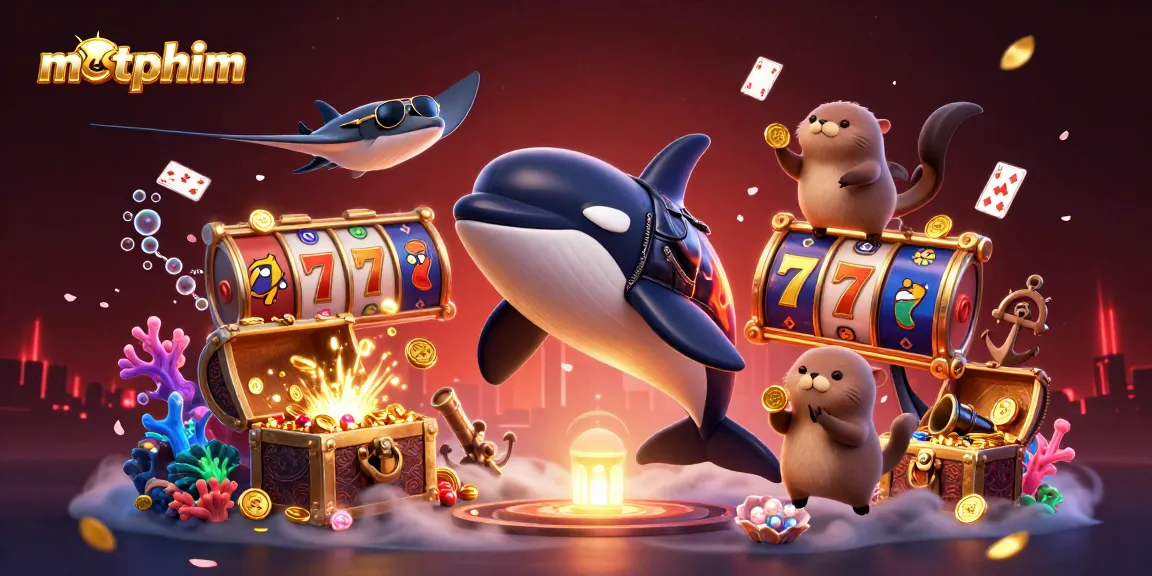 Engage in exciting gameplay on motphim with cartoon characters and casino elements bursting with energy.