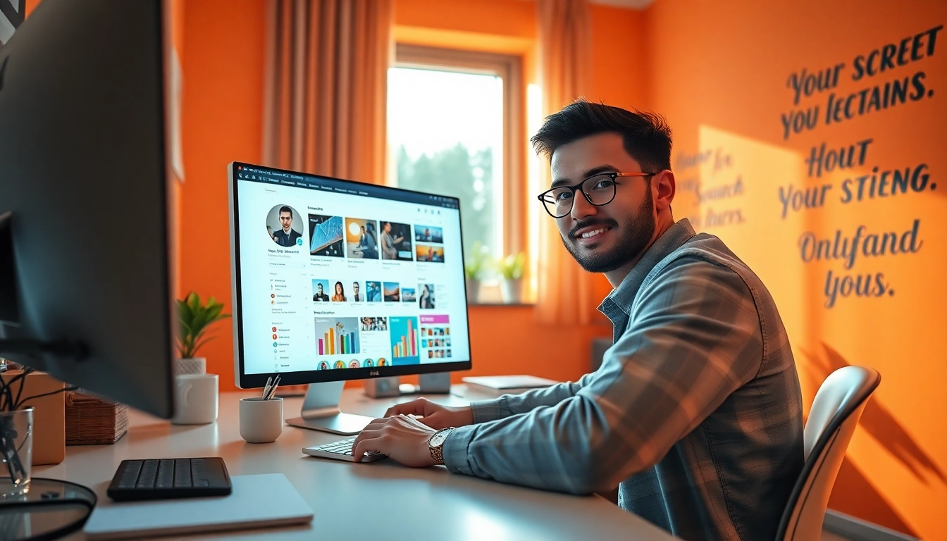 Discover how to search OnlyFans with an engaging digital scene showing a user browsing profiles