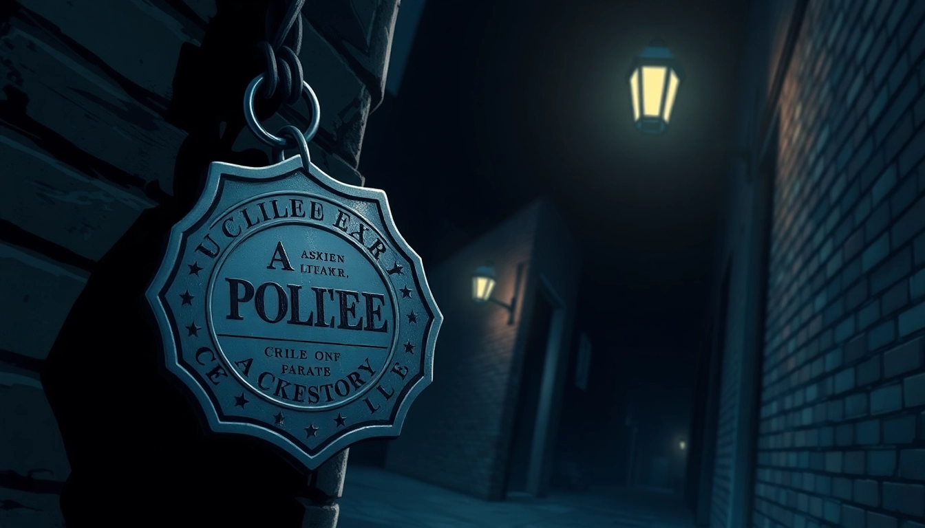 Engaging visual of Rancid Badges, showcasing a mysterious badge in a suspenseful urban setting.