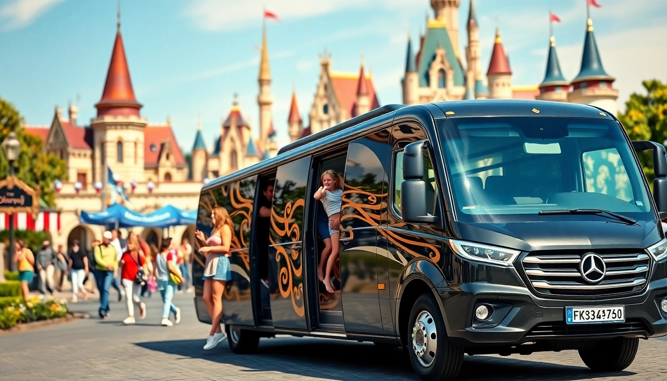 Experience a seamless Beauvais Airport to Disney Transfer with families boarding a transport vehicle.