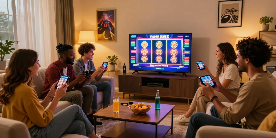 Friends celebrating a win while playing at casinos that accept credit cards in a cozy living room.