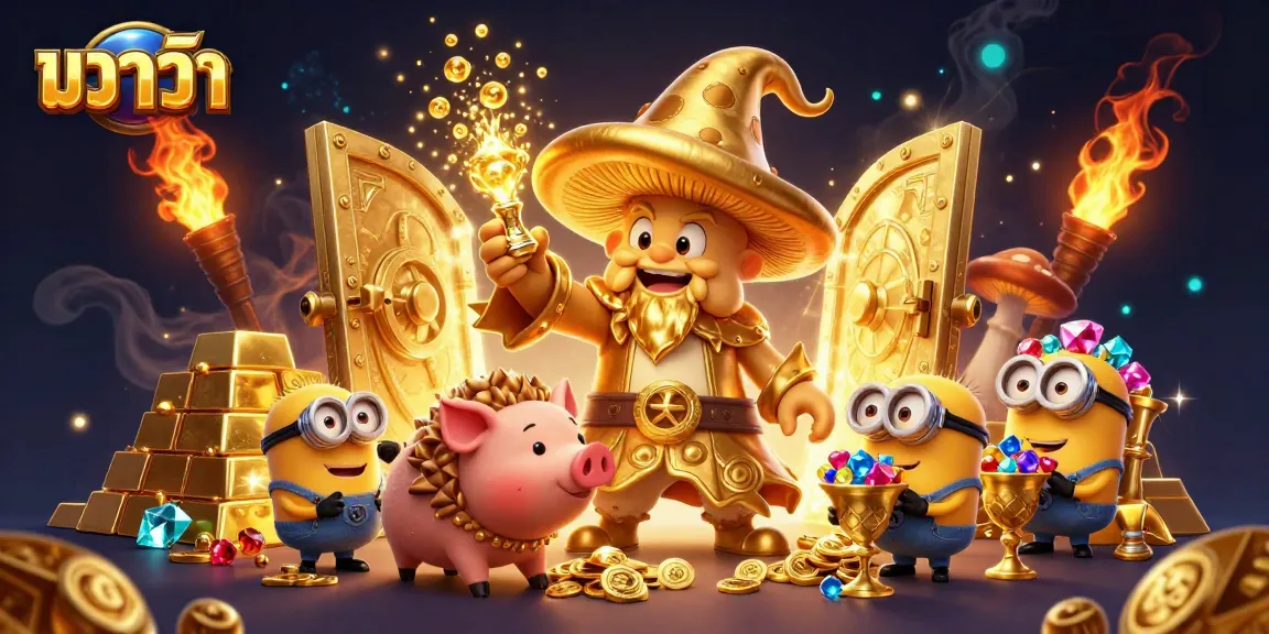 Experience the excitement of บาคาร่า with magical treasures and enchanting characters in a vibrant casino scene.