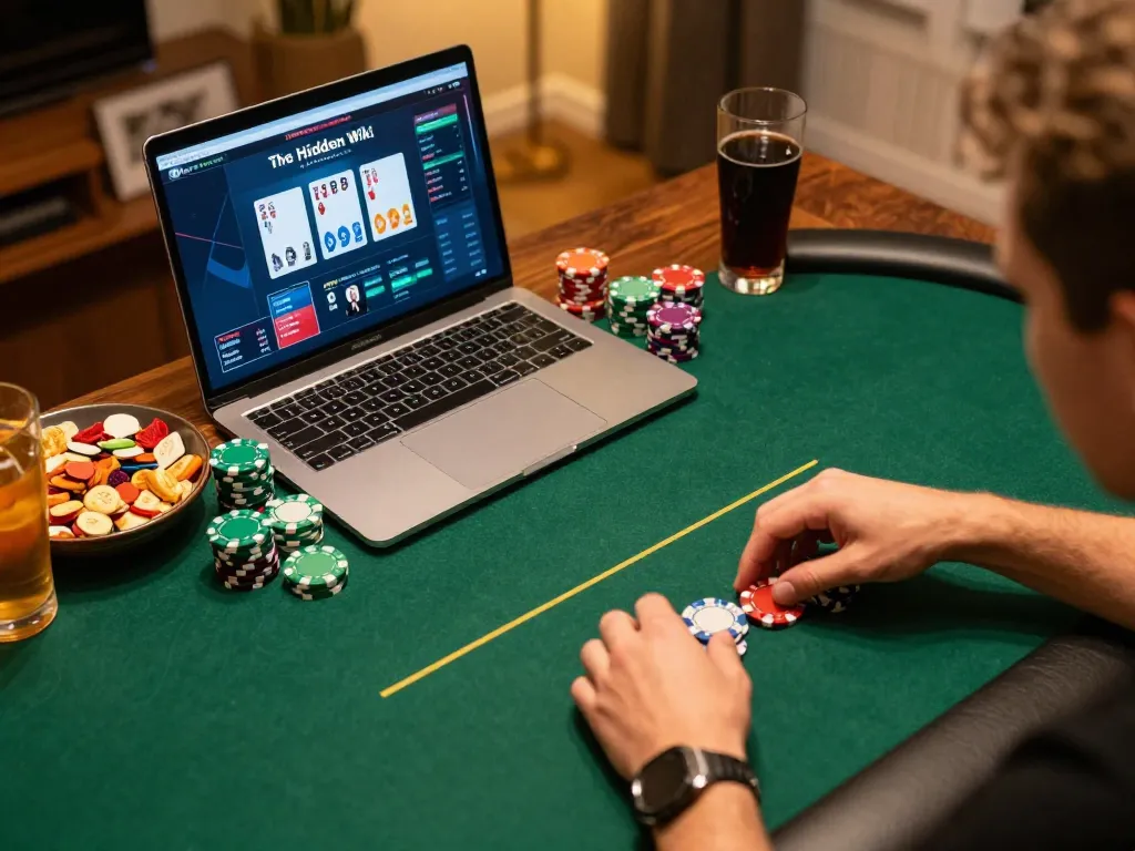 The hidden wiki poker game in action with players engaged, showcasing stakes and strategy.