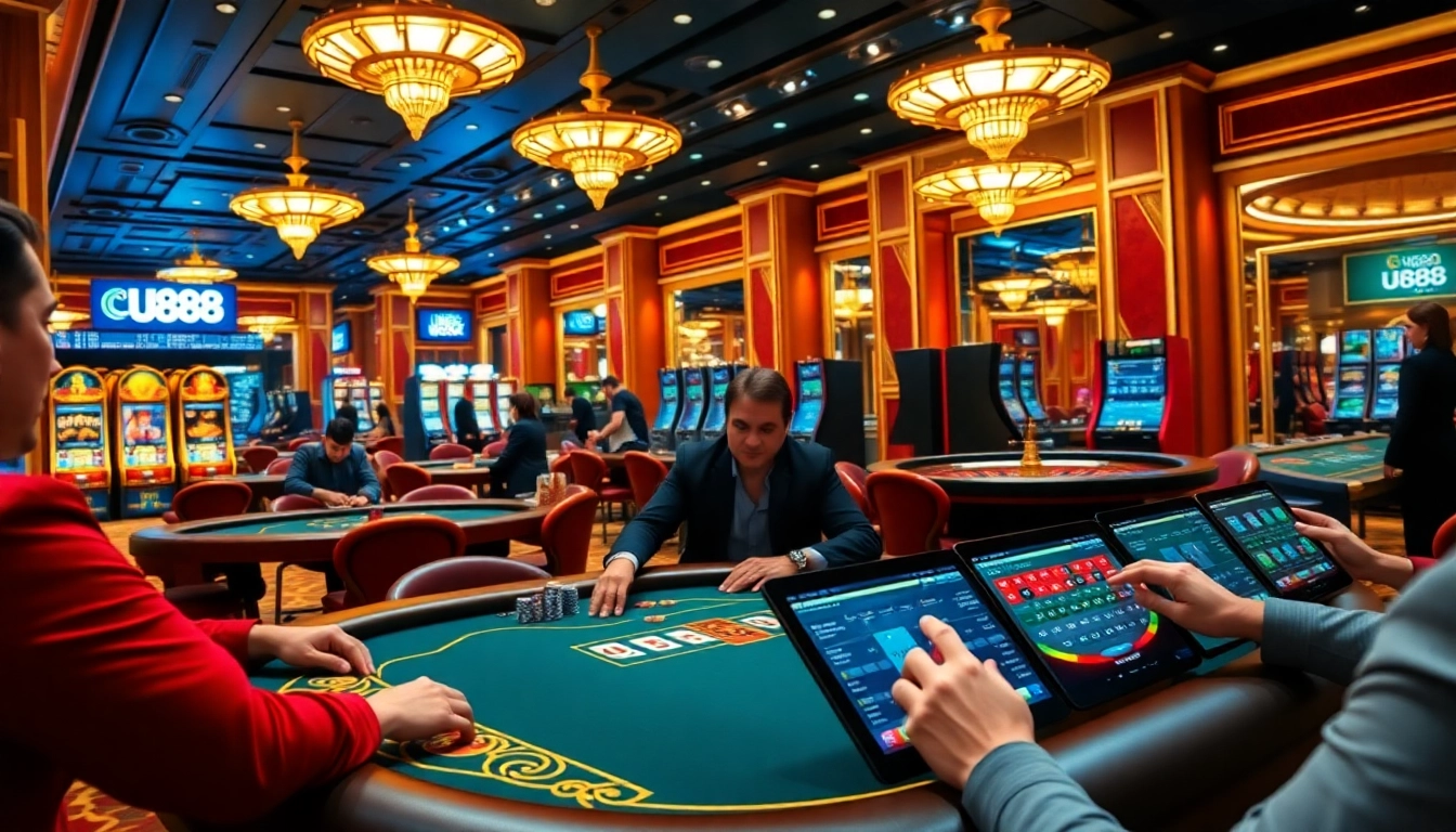 Experience U888’s thrilling casino games with vibrant tables and lively poker action.