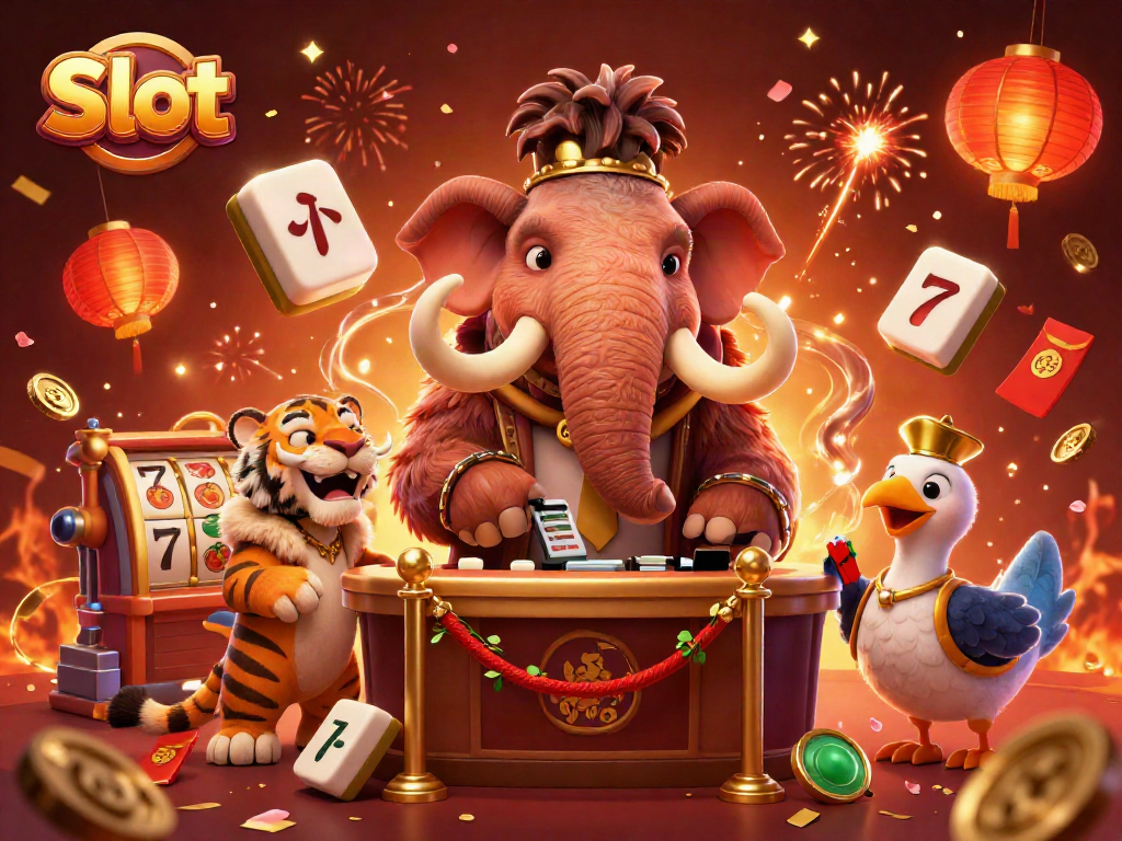 Engage with vibrant Slot-themed excitement featuring a mammoth bouncer and saber-tooth tiger guest.