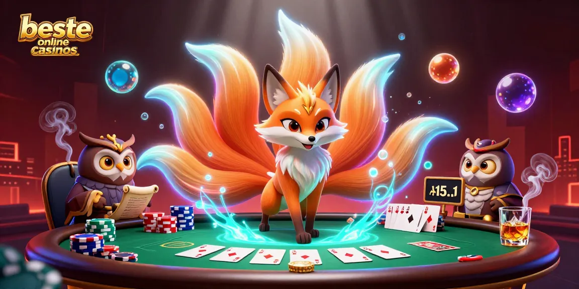 Experience the beste online casinos with a vibrant 3D cartoon scene featuring mythical characters, poker elements, and dynamic casino energy.