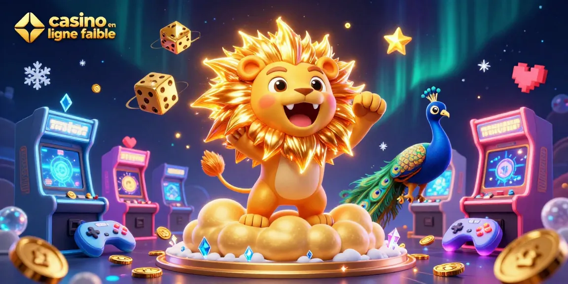 Joue au casino en ligne fiable avec des éléments de jeux colorés et un lion de soleil dynamique.