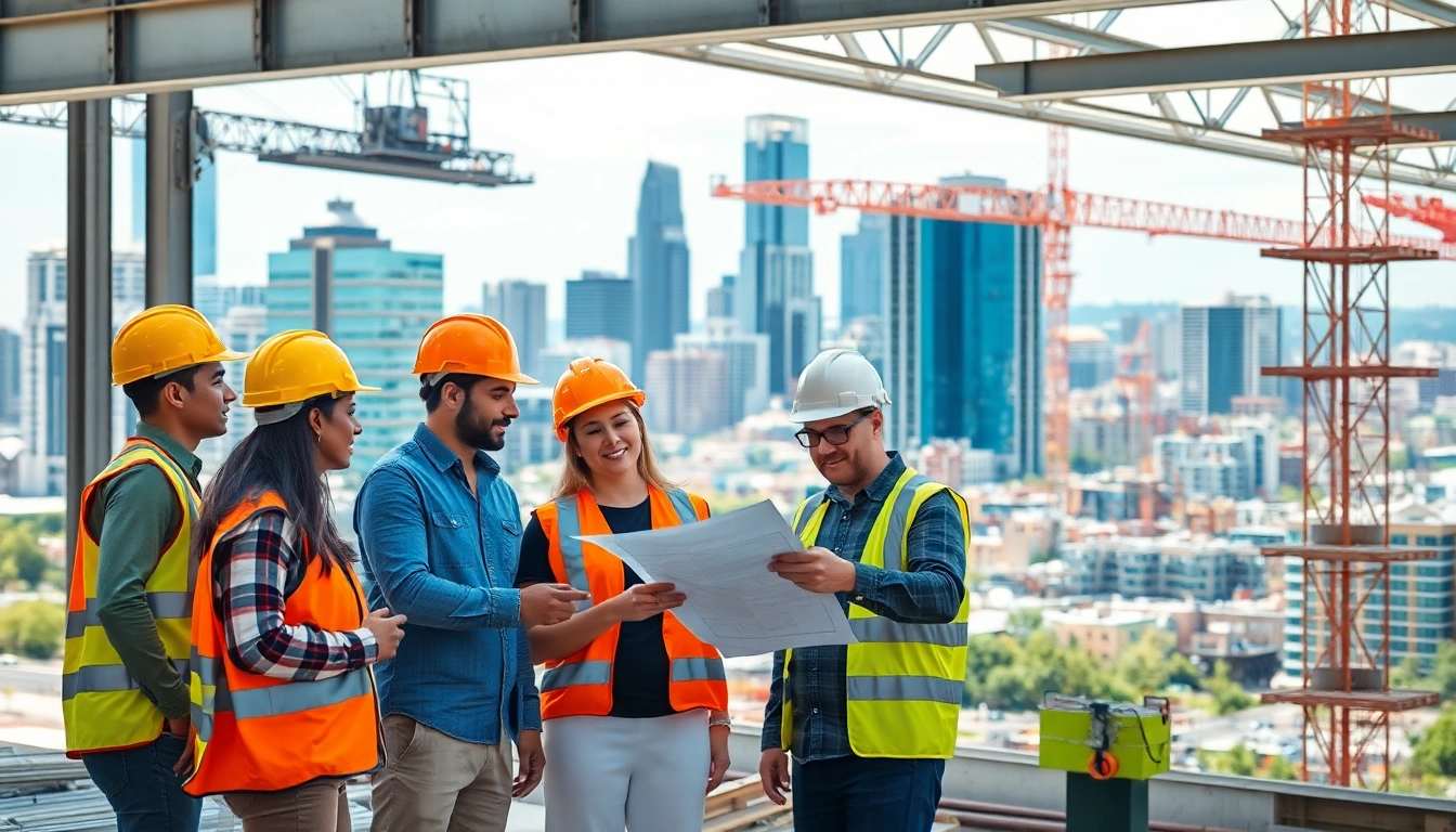 Collaboration at Austin construction site showcasing teamwork and innovation.