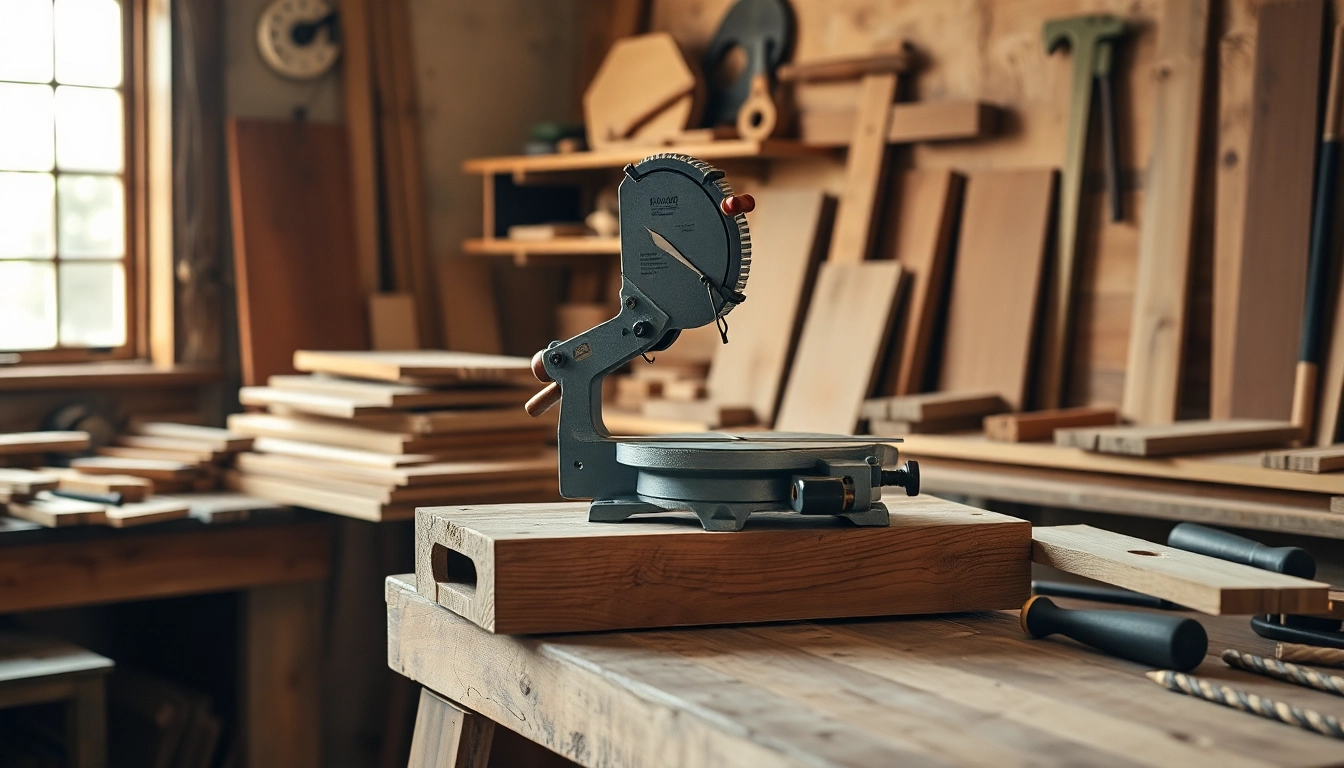 The hand mitre saw positioned on a workbench surrounded by wood, showcases its precision and craftsmanship.