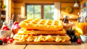 Geniet van heerlijke wafel katoen met kleurrijke toppings en een uitnodigende uitstraling.