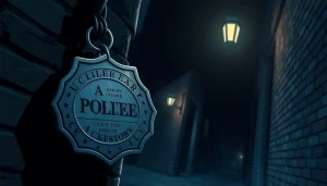Engaging visual of Rancid Badges, showcasing a mysterious badge in a suspenseful urban setting.