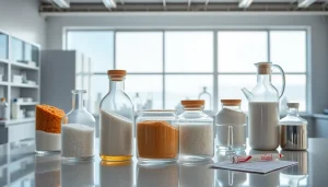 Sweetener supplier showcasing various sweeteners in a modern lab setting, emphasizing quality and innovation.