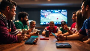 Engaging friends using sports betting apps Alabama while watching a live game.