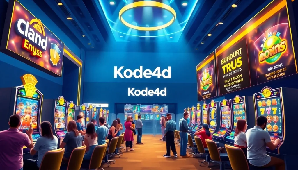 Kode4d slot gaming interface with vibrant graphics and user interaction