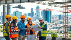 Collaboration at Austin construction site showcasing teamwork and innovation.