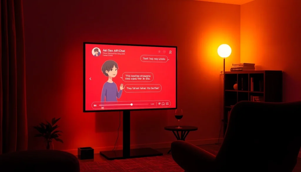 Engaging display of an AI chatbot in a cozy setting for ai sex chat.