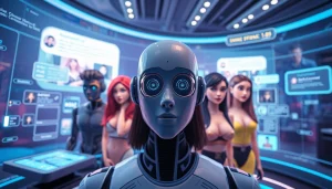 NSFW AI chatbot interactive interface showcasing diverse character avatars.