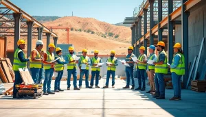 Southern California contractors association working collaboratively on a vibrant construction project.