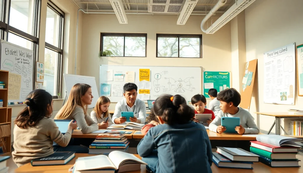 Students engaged in collaborative learning emphasizing education equity and innovation.