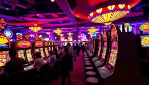 Suasana seru para pemain di kasino yang fokus pada deposit pulsa tanpa potongan untuk permainan yang mendebarkan.