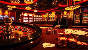 Experience the thrill of sc88 with vibrant roulette, poker chips, and glowing slot machines.