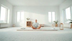 Anxiety symptoms represented by a tranquil scene showing calming elements and a relaxed individual.