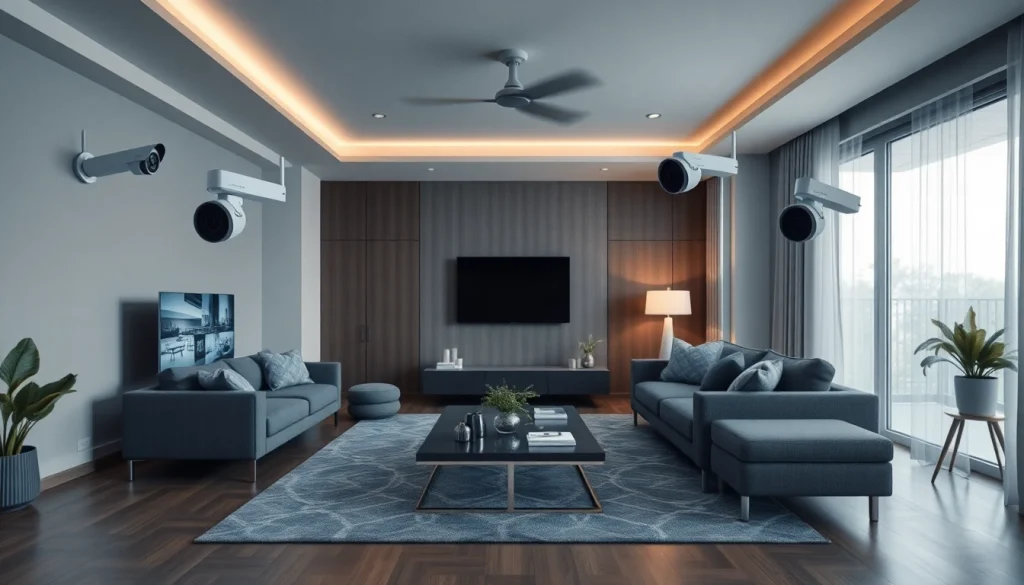 Cámaras Dahua integradas en un sistema de seguridad para el hogar moderno que muestra capacidades avanzadas de monitoreo.